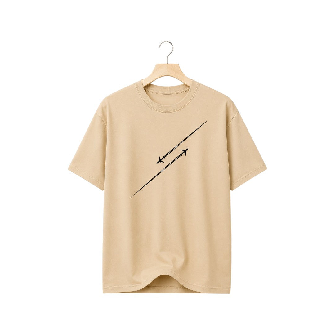 Wild Angels Boutique Men's Premium Beige Graphic Crew Neck T-Shirt