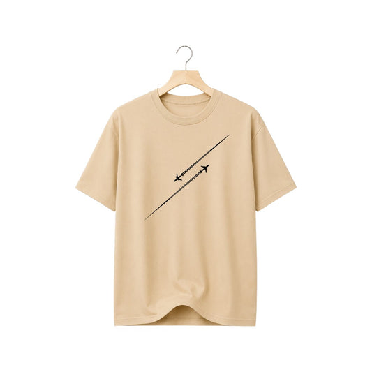 Wild Angels Boutique Men's Premium Beige Graphic Crew Neck T-Shirt