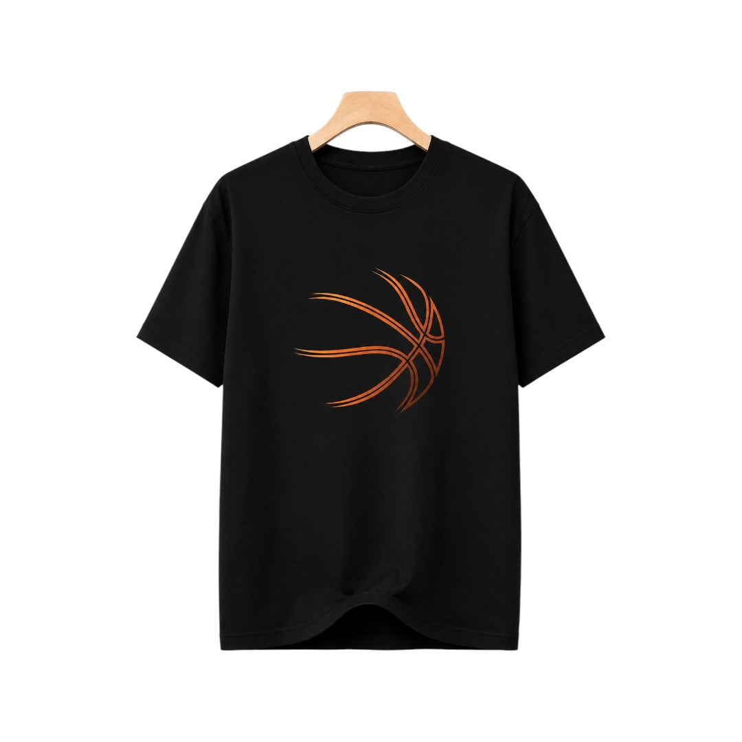 Wild Angels Boutique Men's Premium Black Basketball Graphic Crew Neck T-Shirt