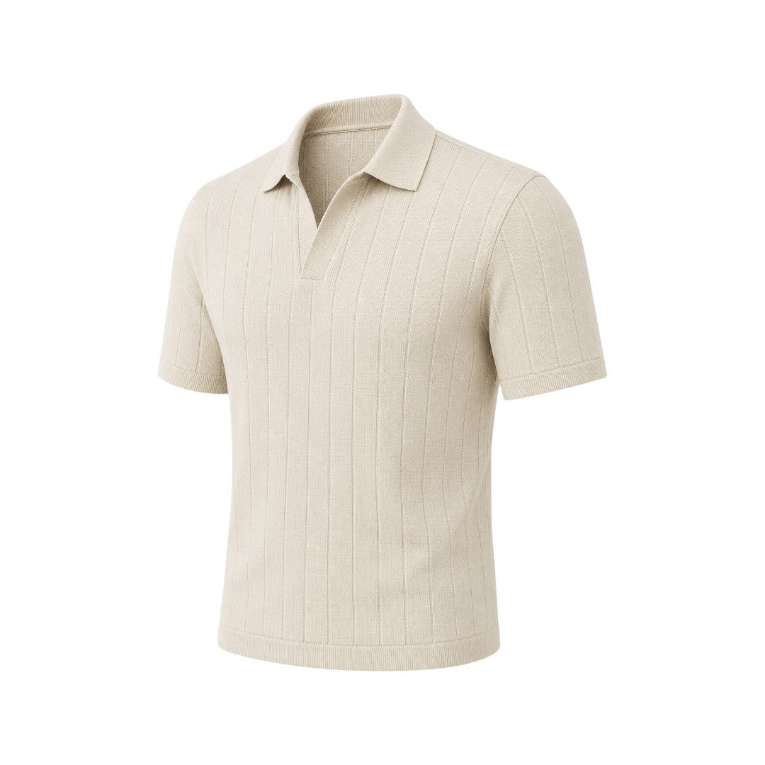 Wild Angels Boutique Men's Premium Cream Knit Polo Shirt