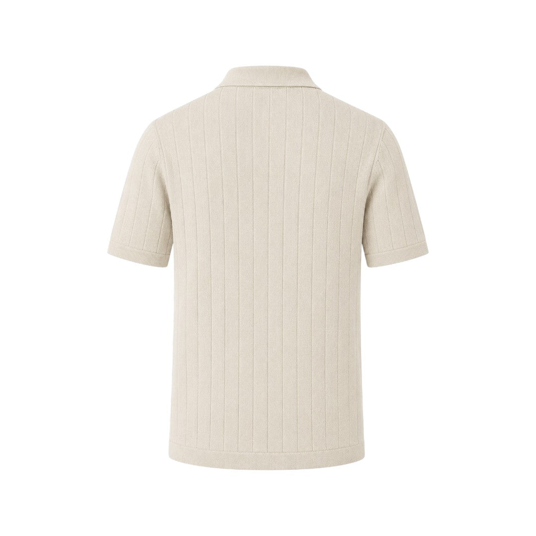 Wild Angels Boutique Men's Premium Cream Knit Polo Shirt