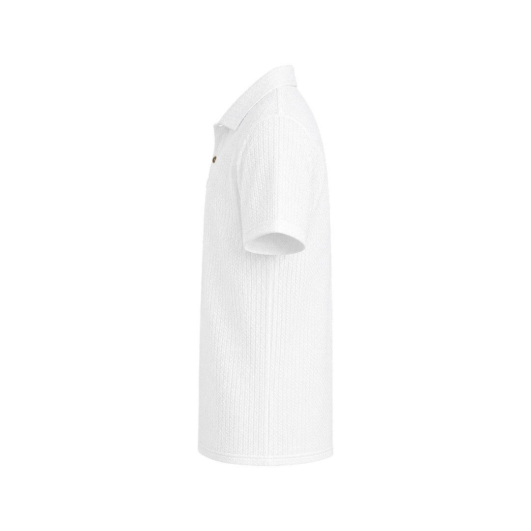 Wild Angels Boutique Men's Premium White Knit Polo Shirt